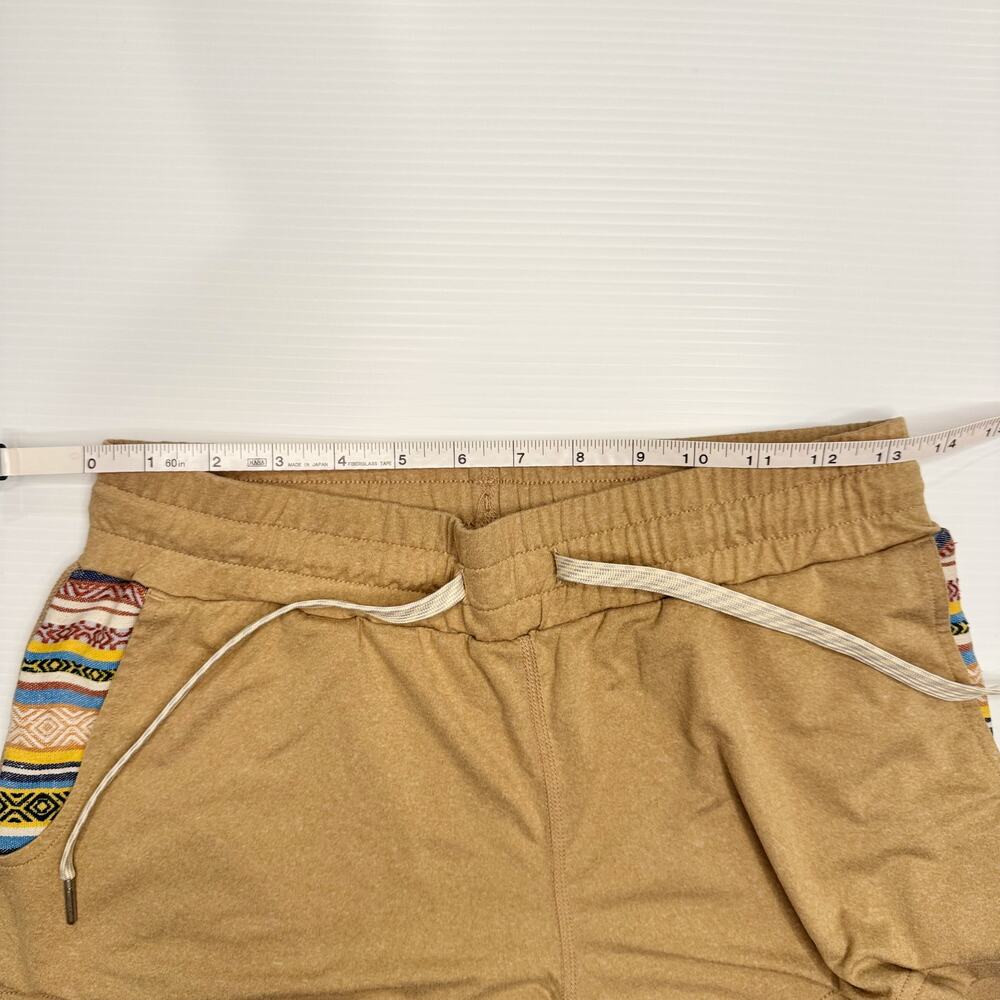 Wowie Kozie Lounge Shorts Wheat Tan Women’s Small Boho Tribal Pocket Loungewear - Picture 6 of 16